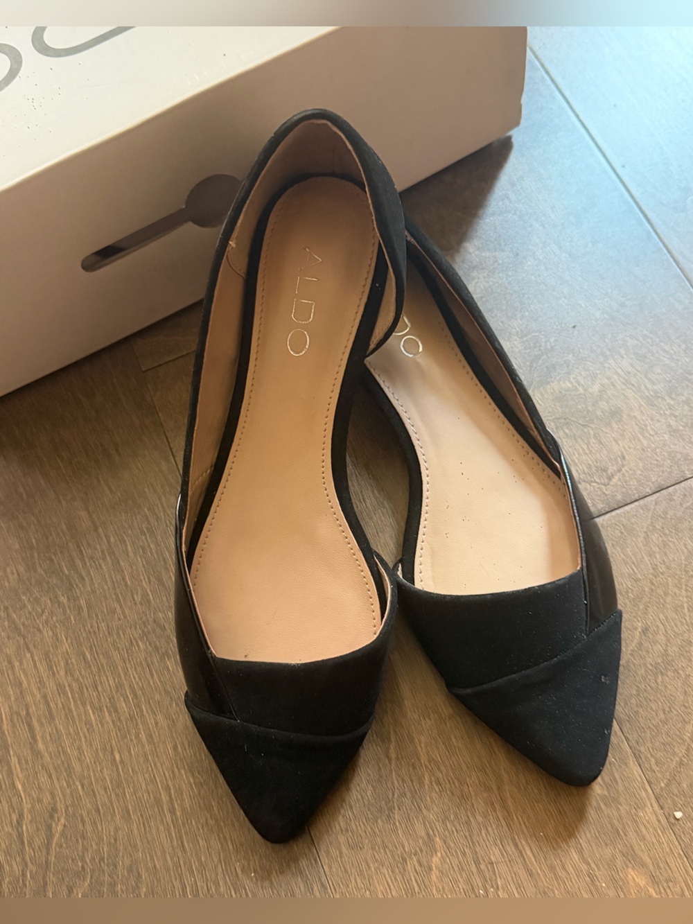 ALDO Women's Black Pointed Toe D'Orsay Flats